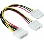 Internal power cable 4pin 5.25 male to 2 x 4pin 5.25 female