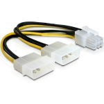 DeLock 6pin PCIe male - 2 x  4pin 5.25 male Cable 0.15m