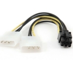 Cablexpert 6pin PCIe male - 2 x  5.25 4pin male Cable 0.15m