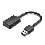 VENTION 2-PORT USB External Sound Card 0.15M,Black