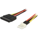 DeLock 4pin Floppy - 15pin S-ATA Cable 0.15m