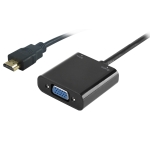 Powertech αντάπτορας HDMI (M) σε VGA (F) PTH-025 με Audio, μαύρο
