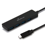 MediaRange USB Type-C™ to USB 3.0 hub 1:4, bus-powered, black