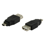 Powertech adapter USB 2.0 (F) σε USB Mini (Μ) CAB-U141, μαύρο